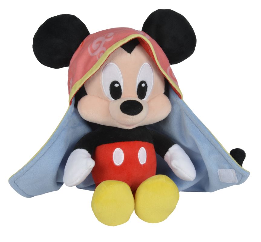 Mickey souris peluche couverture orange jaune 